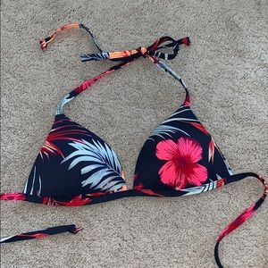 PINK tropical push up bikini top